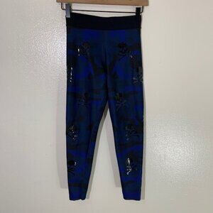 Ultracor x Soulcycle Skull Blue Black Camo Leggings Size Small S